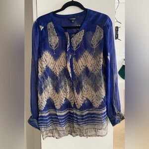 Lucky Brand long sleeve see through shirt